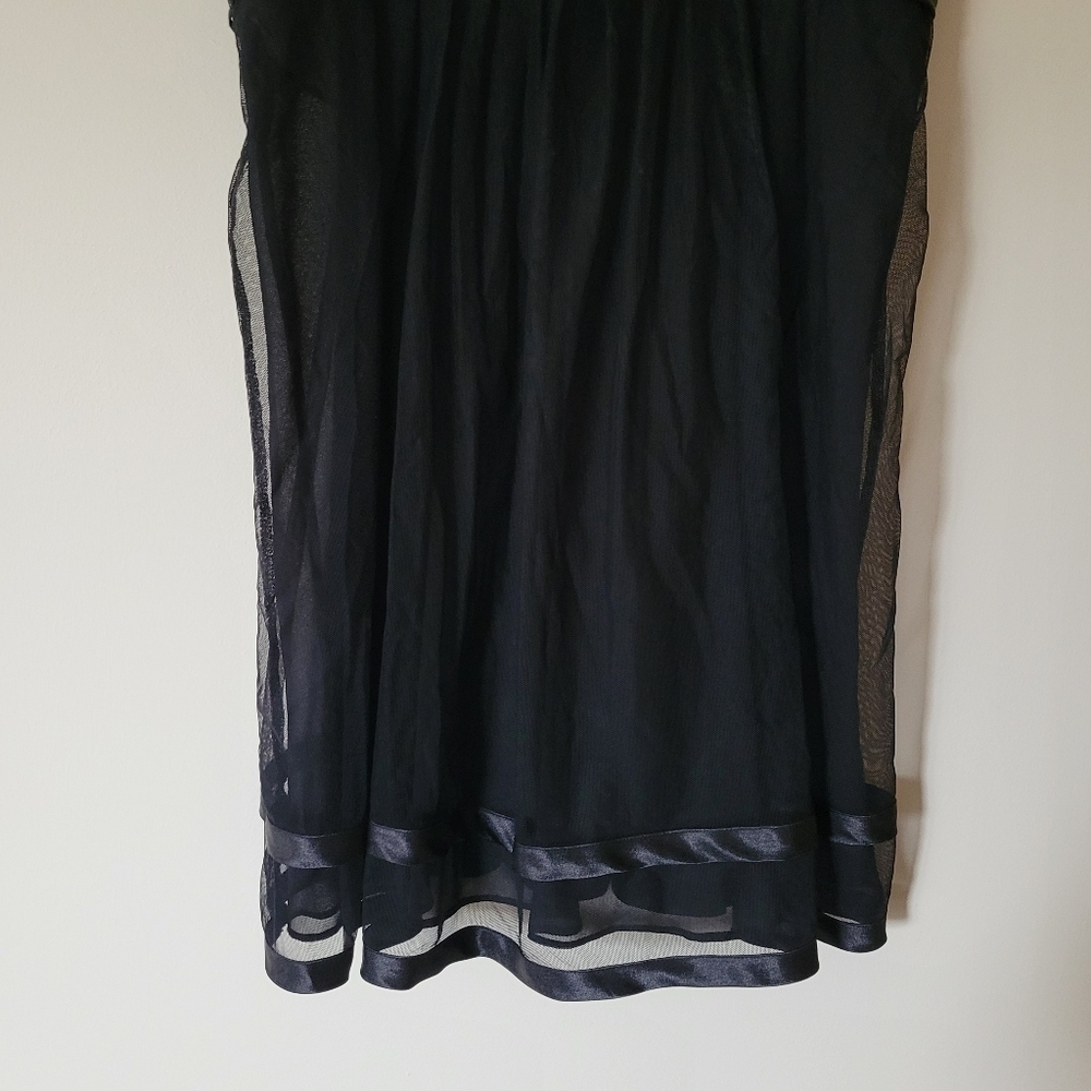 Vintage 90s Y2K Black Chiffon Babydoll Lingerie Slip Dress Grunge Punk - Picture 5 of 8